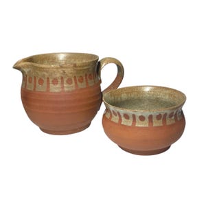 Studio Pottery Rustic Jug and Sugar Bowl Set – Hand Thrown Unique