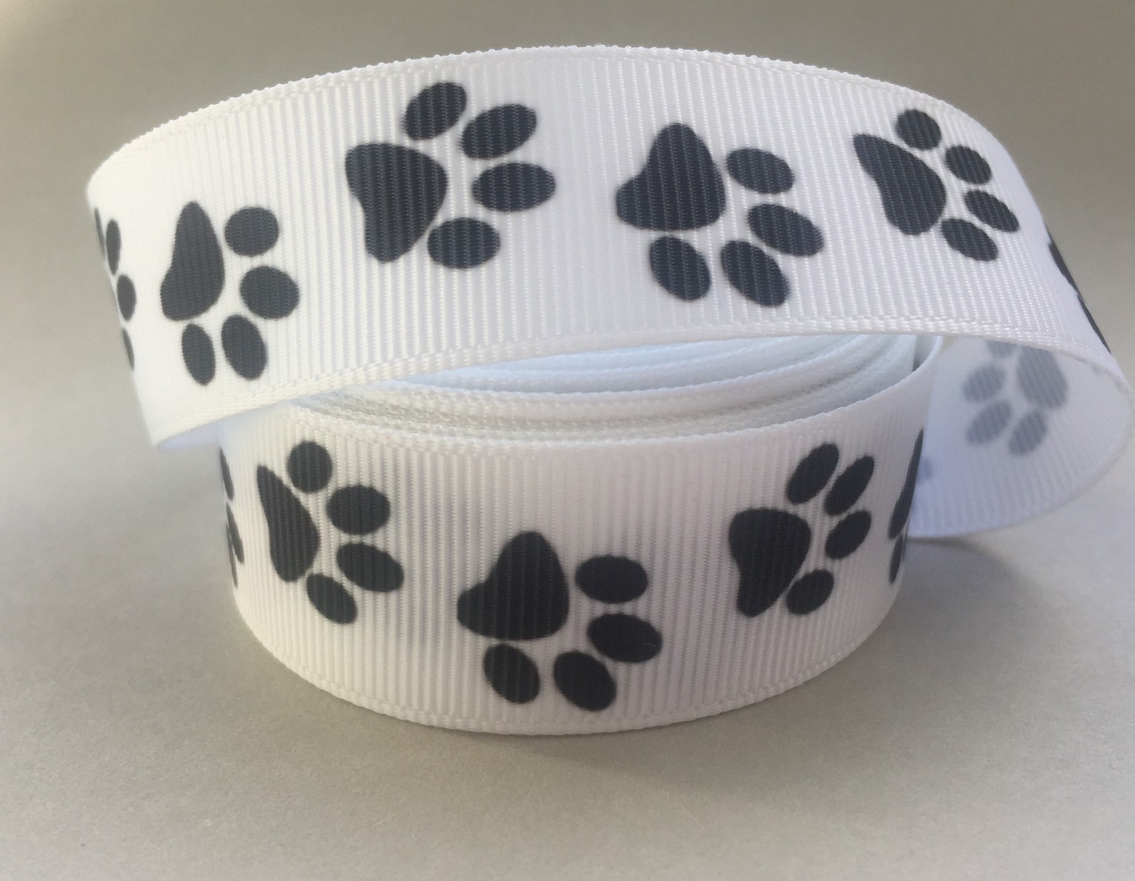 Paw Print Ribbon Cat Dog Ribbon 22m Wide Grosgrain For Crafts Etsy