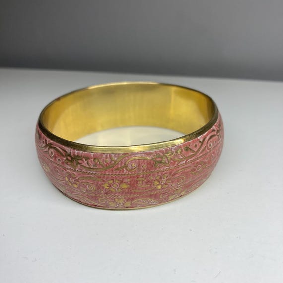 Vintage Brass Bangles Bracelets - Stacking Pair F… - image 3
