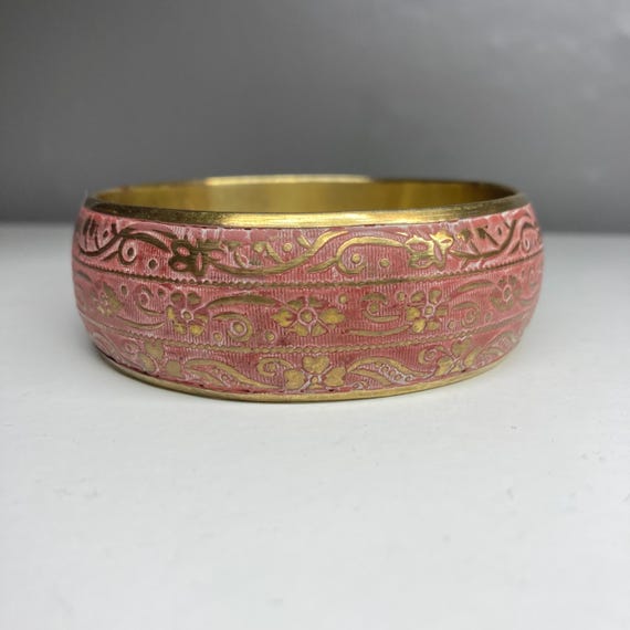 Vintage Brass Bangles Bracelets - Stacking Pair F… - image 4