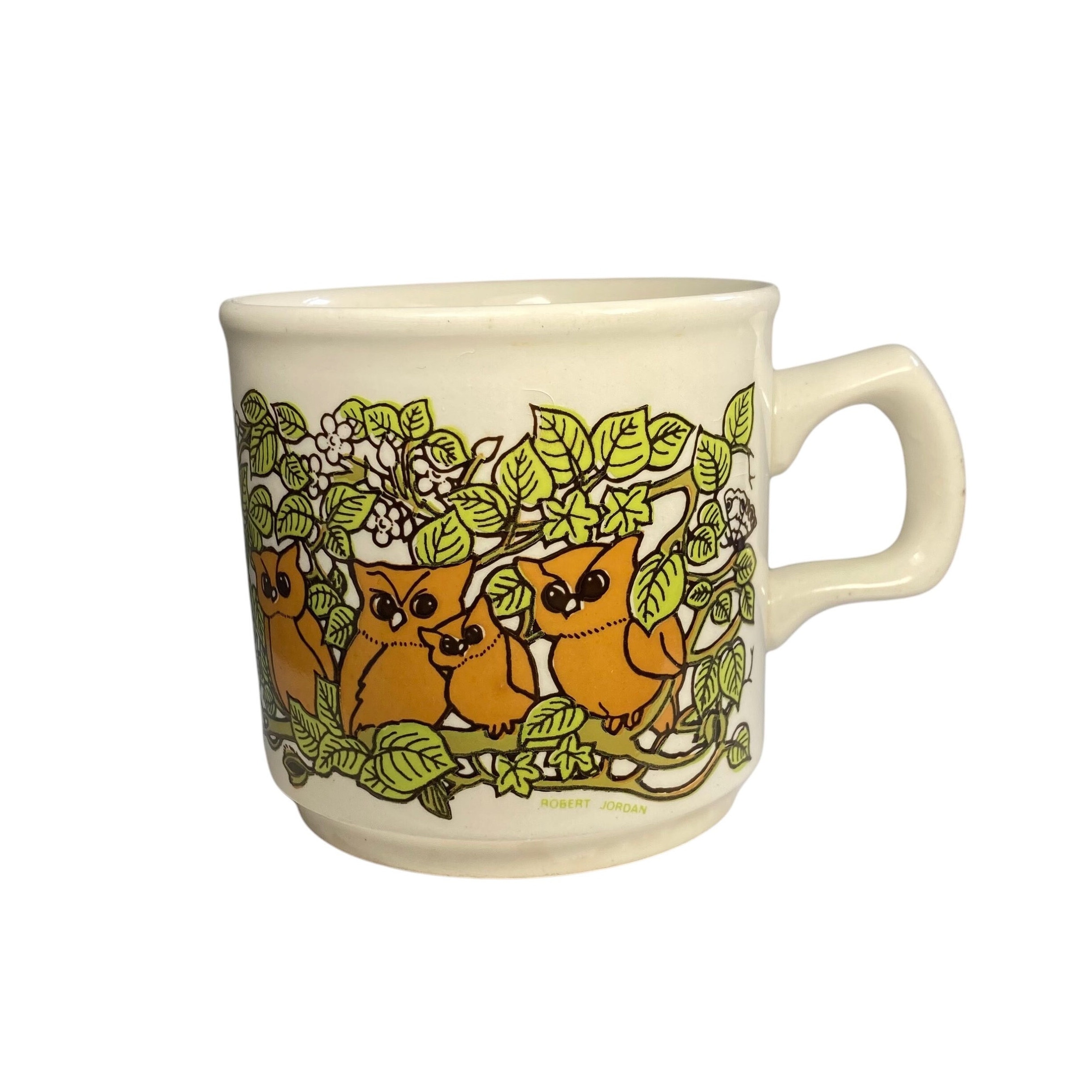 Vintage WWF Owl Mug: 1976 Robert Jordan Design, Carrigaline Ceramics