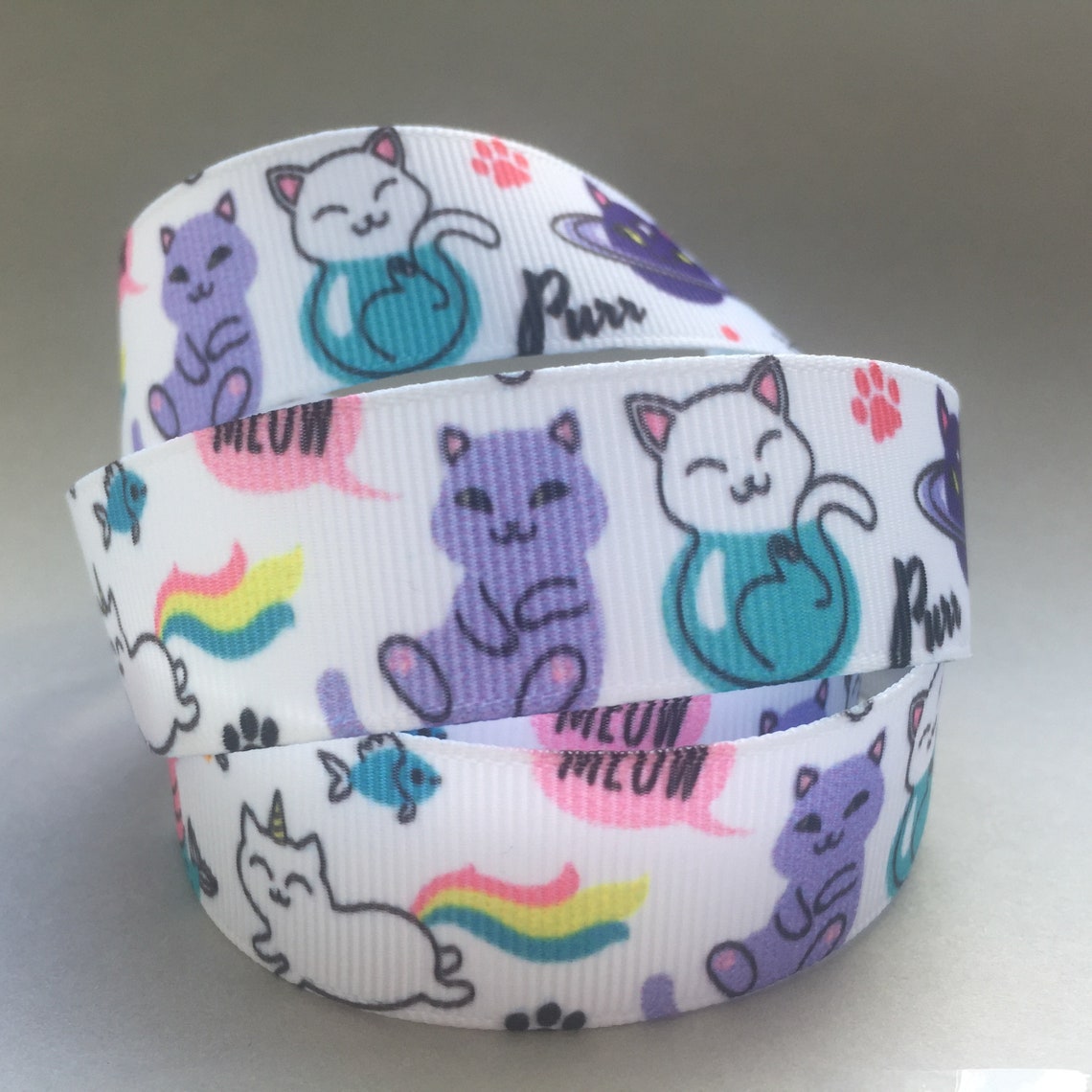 Cat Ribbon 22mm Wide Grosgrain Ribbon For Cake Decoration Etsy España