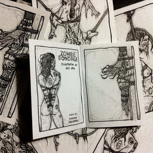 zombie bondage art book/ erotic zombie zine/ bdsm drawings image 2
