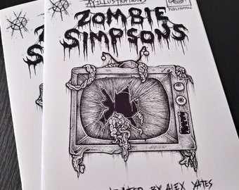zombie Simpsons art book/ horror zine by Alex Yates