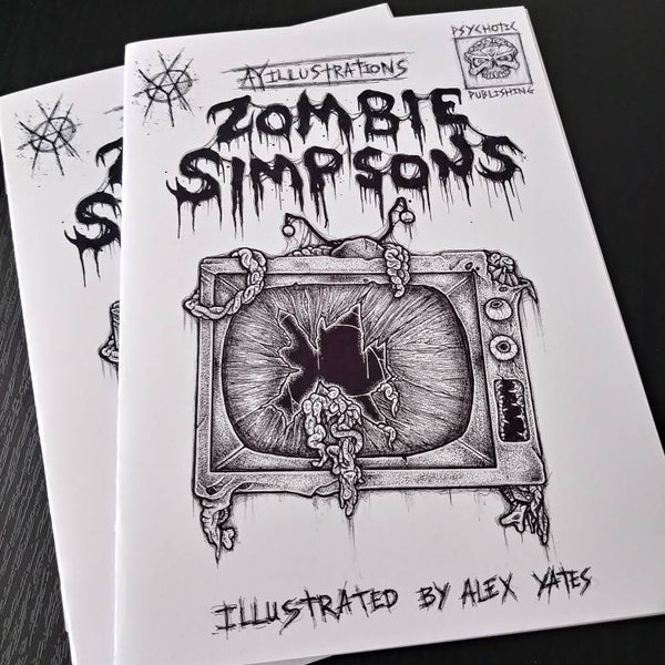 zombie Simpsons art book/ horror zine by Alex Yates