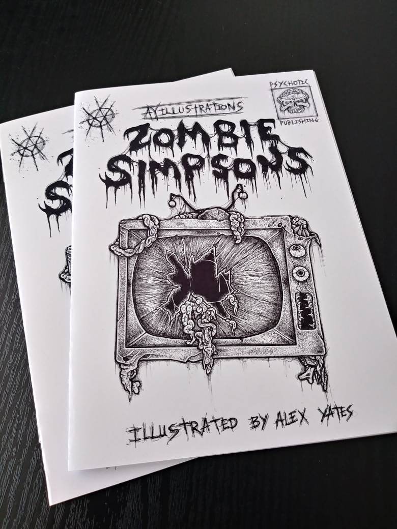 Zombie Simpsons Art Book Horror Zine By Alex Yates Etsy