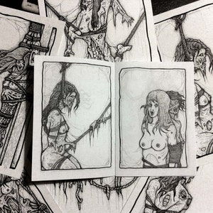 zombie bondage art book/ erotic zombie zine/ bdsm drawings image 3