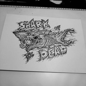 Oryginalny rysunek Shark of the dead na sprzedaż