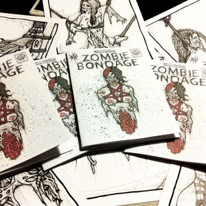 zombie bondage art book/ erotic zombie zine/ bdsm drawings image 1