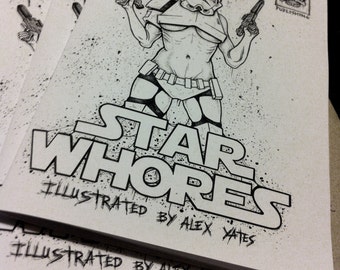 STAR WHORES zine by Alex Yates / erotic star wars illustrations