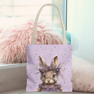 Cute Lavender bunny tote