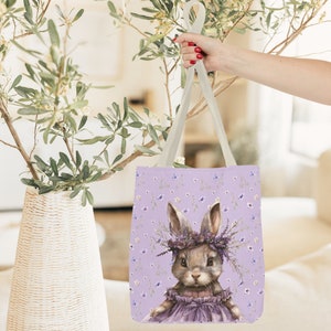 small Lavender Bunny tote bag
