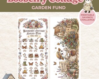 Cute Ghost Printable Savings Challenge, Booberry Cottage PDF Cash Stuffing Tracker, Garden Funds Budget Insert, Cash Envelopes Placeholder