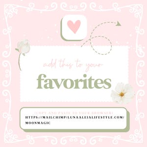 May include: A pink and white graphic with the text "add this to your favorites" in a decorative font. A pink heart icon and floral accents adorn the design. The bottom includes a URL for a website.