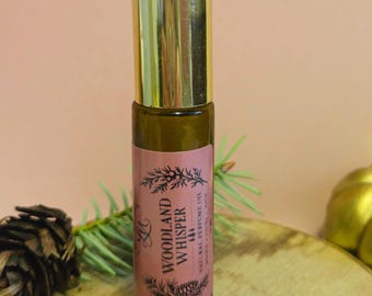 Woodland Whisper Essential Oil Perfume, Perfume Oil, Natural Perfume Roll On, Cedarwood Patchouli Fragrance, Cozy Fall Gift for Her