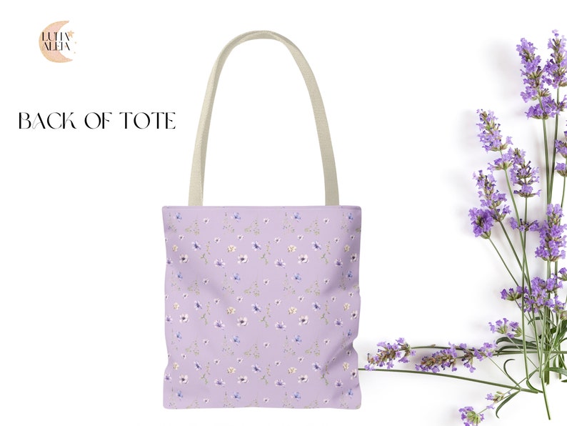 lavender bunny tote back
