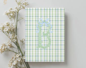 Plaid Monogram Journal: Cottagecore Custom Name Notebook