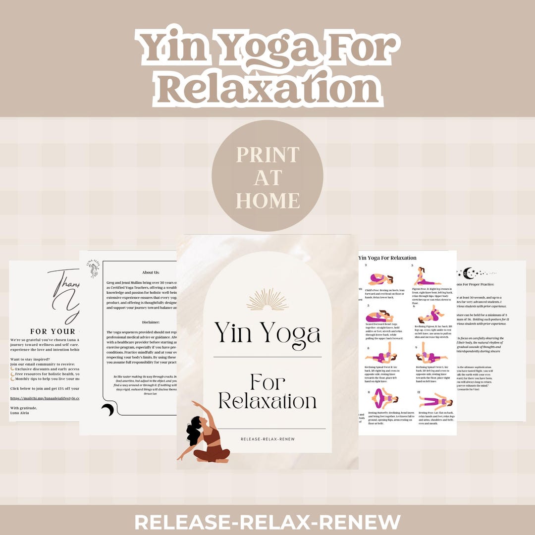 Yin Yoga for Relaxation Printable, Yoga to Calm Your Nervous System ...