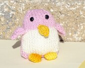 Alpaca Penguin, Pink Penguin, Alpaca Knitted Toy, Toy for Toddler, Wool Toy, Knit Animal Toy, Stuffed Penguin, All Handmade, Ready to Ship