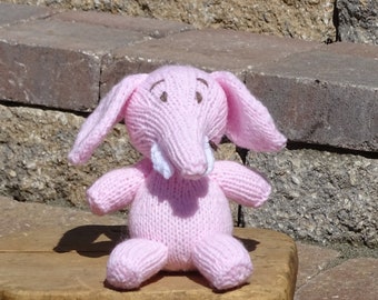 Elephant, Stuffed Animal, Pink Elephant, Baby Toy, Knitted Toy, Ready to Ship, Baby Shower Gift, Pink Toy, Small Toy, Hand Knitted Toy