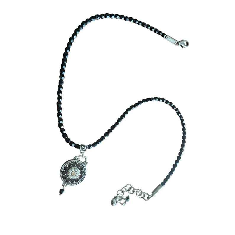 Vintage Brighton 1910 Jet Set Necklace Bracelet Black Bead Reversible with Box afbeelding 5