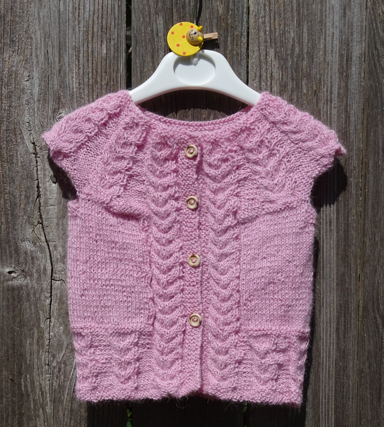 Details about   Knitted Pink Vest For Baby Girl 