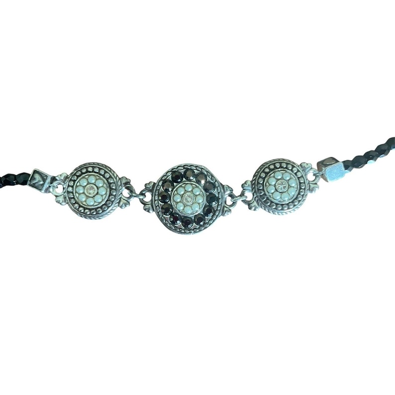 Vintage Brighton 1910 Jet Set Necklace Bracelet Black Bead Reversible with Box afbeelding 13