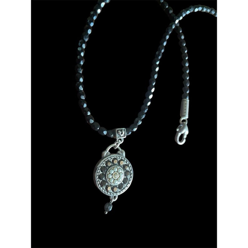 Vintage Brighton 1910 Jet Set Necklace Bracelet Black Bead Reversible with Box afbeelding 8