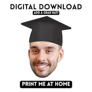 DIGITAL DOWNLOAD: Graduation Big Head on a Stick, Class of 2026 Face Fan, Face on a Stick