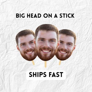 Bachelorette Party Face on a Stick, Big Heads on a Stick for Birthday Parties, Graduation, sporting events