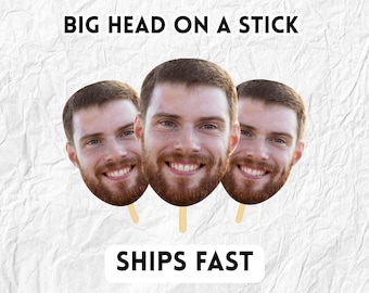 Bachelorette Party Face on a Stick, Big Heads on a Stick for Birthday Parties, Graduation, sporting events