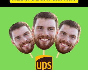 Celebration Face on a Stick, Big Heads on a Stick for Birthday Parties, Graduation, Baseball Games, Party Props