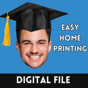 Printable, Digital Download, Face on a Stick, Big Head on a Stick for Graduation 2024, Graduation Fan, Class of 2024 Gift, Gift for Grad
