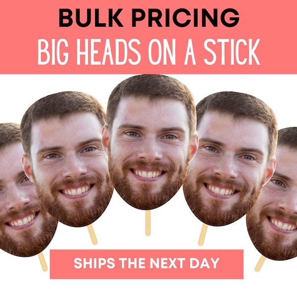 Bachelorette Party Face on a Stick, FREE SHIPPING, Big Heads on a Stick for Birthday Parties, Graduation, sporting events