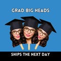 Graduation 2026 Big Heads on a Stick, Face on a Stick, Graduation Fan, Class of 2026, Fat Head Cut Out Sign, Gift for Graduate