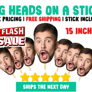 Bachelorette Party Big Heads on a Stick for Birthday, Bachelor, Graduation Fat Head Cut Out Sign