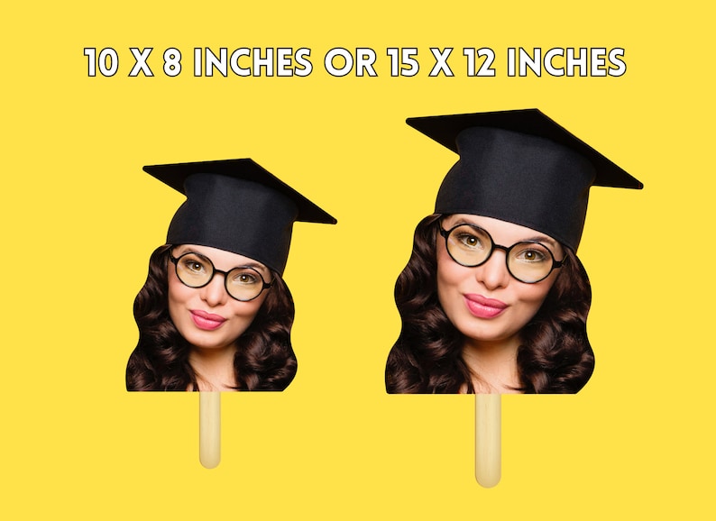 Graduation 2024 Big Heads on a Stick for Birthday, Bachelor, Graduation Fat Head Cut Out Sign, Gift for Graduate image 2