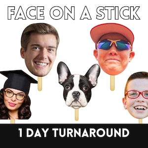 Face on a Stick, Sport Team Face on a Stick, Baseball Team Big heads, Volleyball Face on a Stick, Photo Booth Props, Custom Face on a Stick