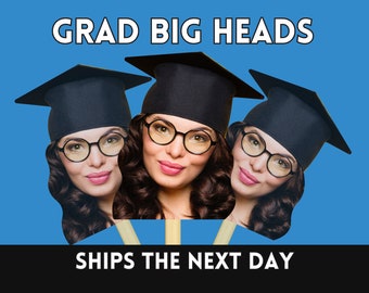 Graduation 2024 Big Heads on a Stick for Birthday, Bachelor, Graduation Fat Head Cut Out Sign, Gift for Graduate