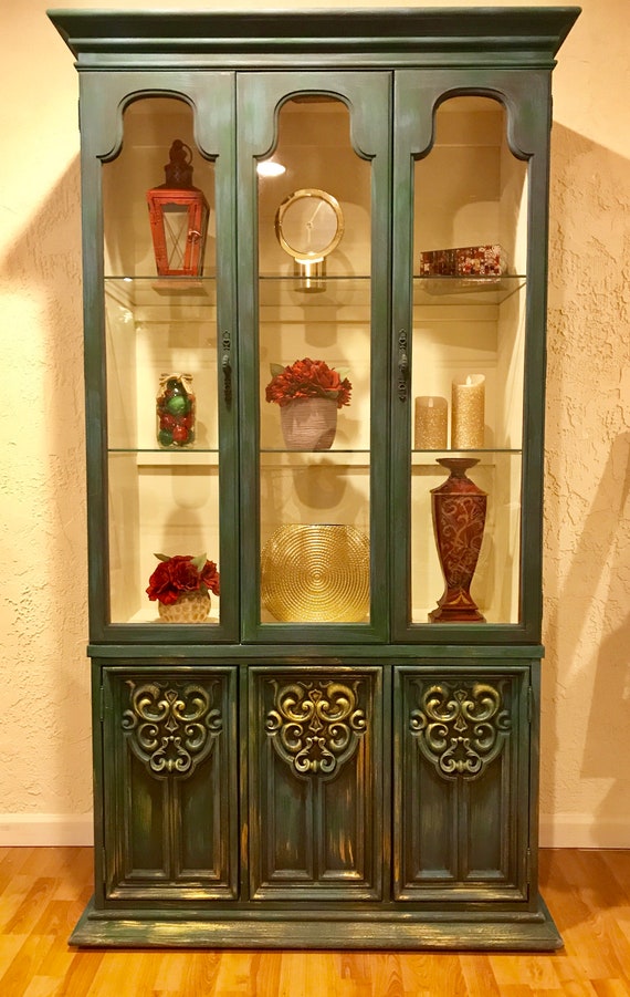 Custom Painted China Hutch Etsy