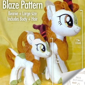 DIY Kirin Autumn Blaze Pony - Plush Sewing Pattern - 2 Sizes Large(13in) + Beanie - INTERMEDIATE