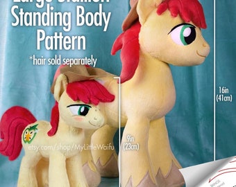 DIY Large Stallion Pony - 2 Sizes! 16in + Beanie - Plush Sewing Pattern -INTERMEDIATE- Hair sold Separately