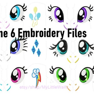 DIY Eye and Cutie Mark Beanie and Large Embriodery Machine Files - Set of Mane 6
