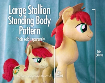 DIY Large Stallion Pony - 2 Sizes! 16in + Beanie - Plush Sewing Pattern -INTERMEDIATE- Hair sold Separately