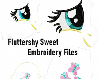 Gorro de punto con forma de ojito dulce y Cutie Mark de Fluttershy y archivos grandes para máquina de bordar