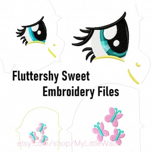 DIY Fluttershy Sweet Eye and Cutie Mark Beanie and Large Embriodery Machine Files