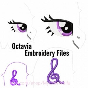 DIY Octavia Eye and Cutie Mark Beanie and Large Embriodery Machine Files