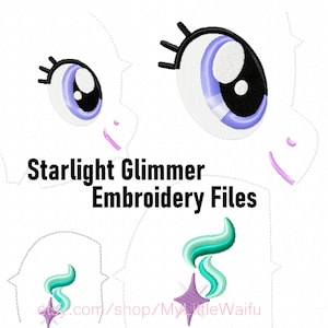 DIY Starlight Glimmer Eye y Cutie Mark Beanie y archivos grandes para máquina de bordar imagen 1