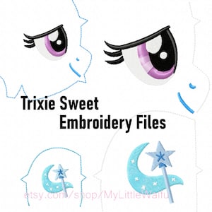 DIY Trixie Sweet Eye and Cutie Mark Beanie and Large Embriodery Machine Files