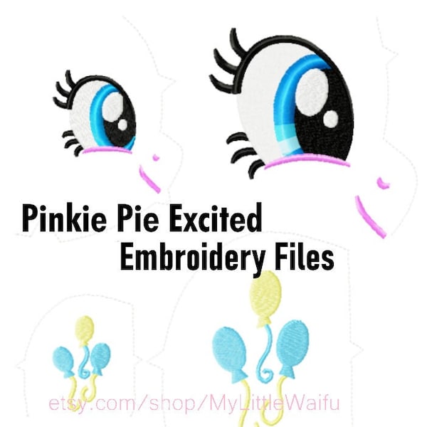 DIY Pinkie Pie Excited Eye and Cutie Mark Beanie and Large Embriodery Machine Files